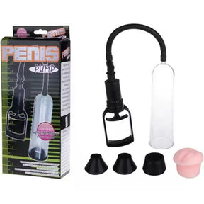 Bomba Peniana 19.5CM Manual com 3 Anéis Tamanhos Diferentes